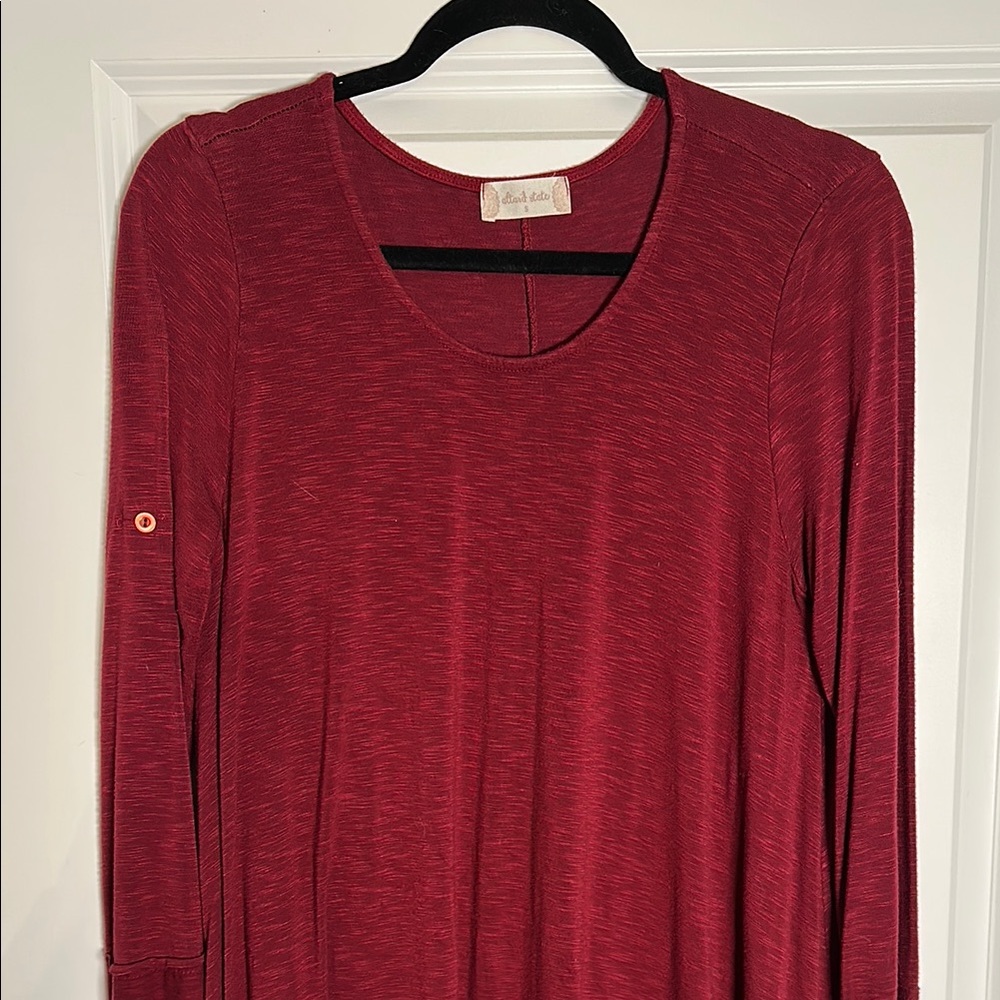 Altar'd State Red 3/4 Sleeve Tunic Blouse